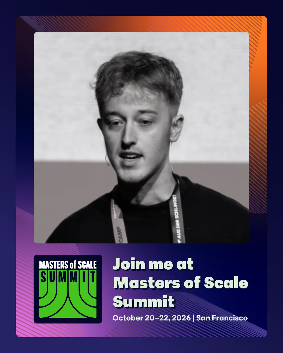 Masters of Scale Summit social share card made with Go Spread