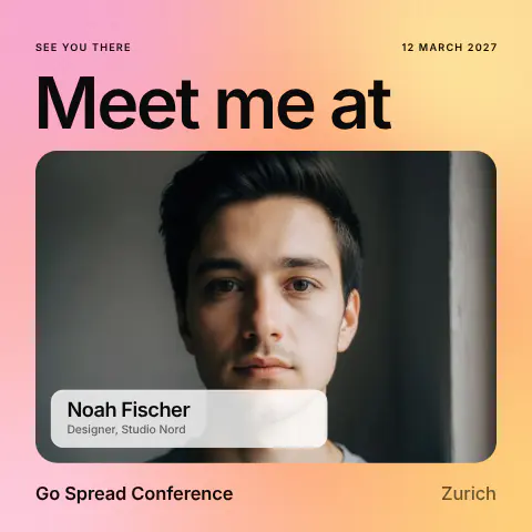 Poster event graphic template from the Go Spread Design Editor, square 1080 × 1080