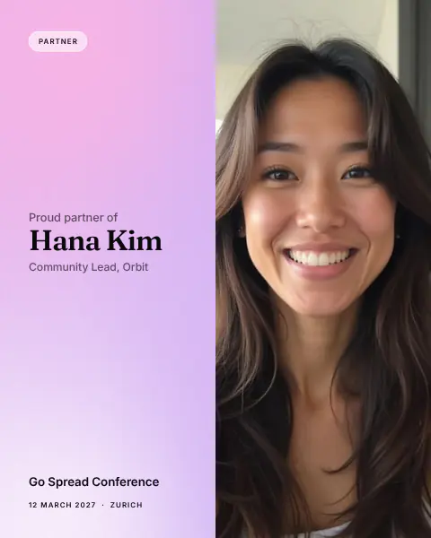 Split event graphic template from the Go Spread Design Editor, portrait 1080 × 1350